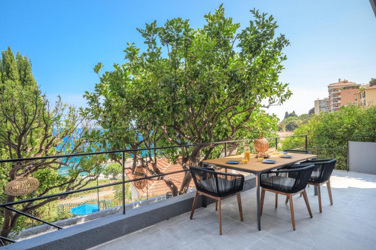 Saint-Antoine  Proche Monaco, Vue Mer, Acces Plage Et Jardin Privatif מראה חיצוני תמונה